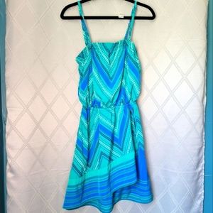 EXPRESS spaghetti strap faux wrap dress